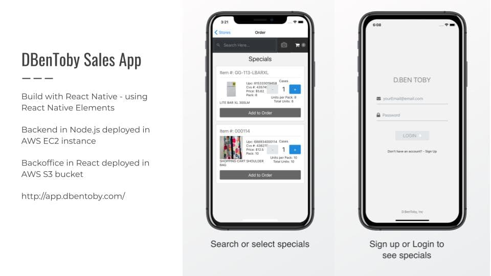 DBenToby — Field Sales App & Back Office ERP